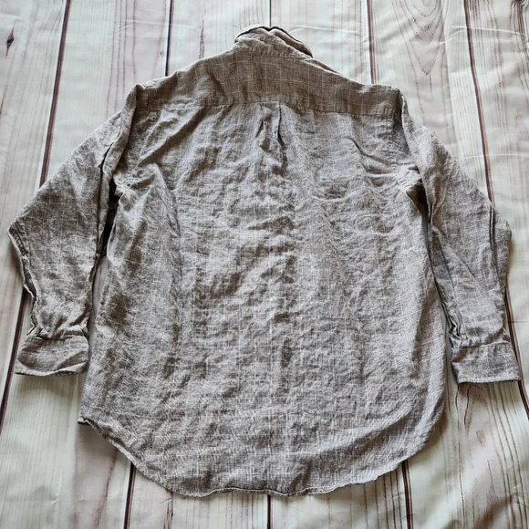 **SOLD** Brooks Brothers 100% Irish Linen Brown Plaid Long Sleeve Shirt Size L - Picture 4 of 6